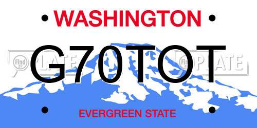 G70TOT Washington License Plate