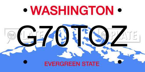 G70TOZ Washington License Plate