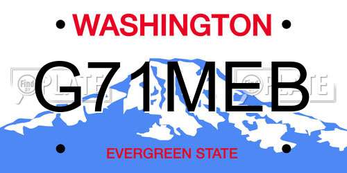 G71MEB Washington License Plate