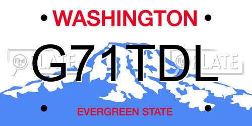 G71TDL Washington License Plate