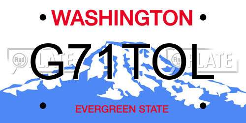G71TOL Washington License Plate