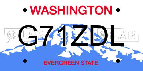 G71ZDL Washington License Plate