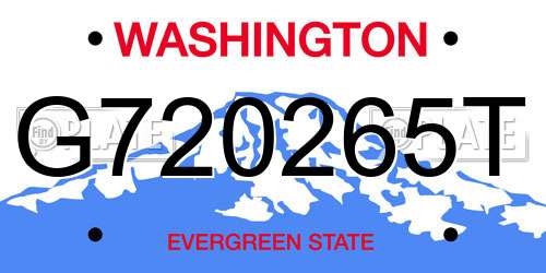 G720265T Washington License Plate