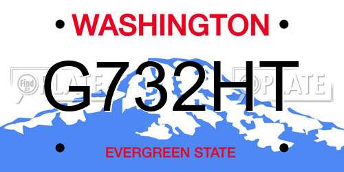 G732HT Washington License Plate