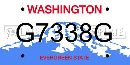 G7338G Washington License Plate