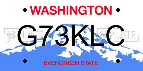 G73KLC Washington License Plate