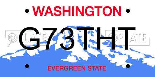 G73THT Washington License Plate