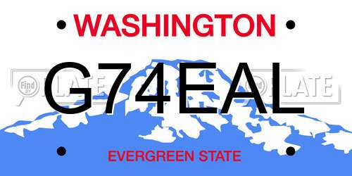 G74EAL Washington License Plate