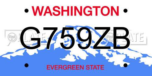 G759ZB Washington License Plate