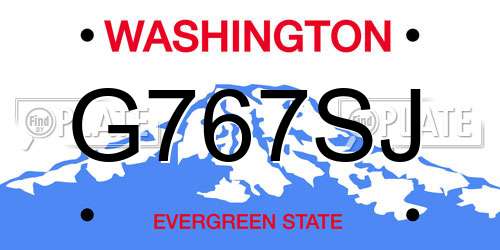 G767SJ Washington License Plate