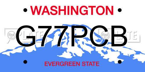 G77PCB Washington License Plate