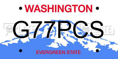 G77PCS Washington License Plate