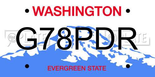 G78PDR Washington License Plate