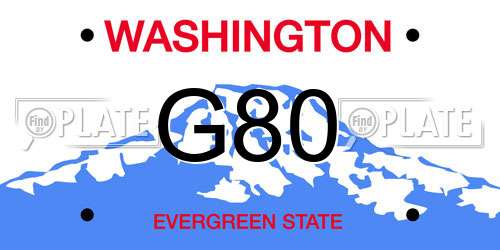 G80 Washington License Plate