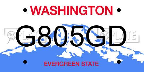 G805GD Washington License Plate