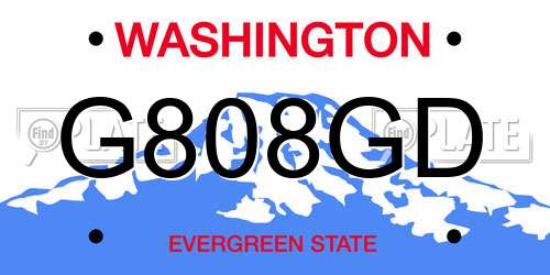 G808GD Washington License Plate