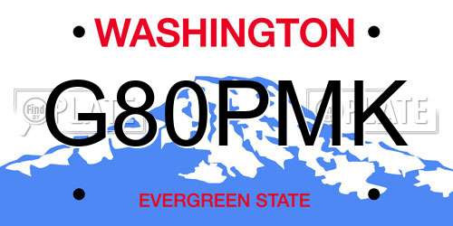 G80PMK Washington License Plate