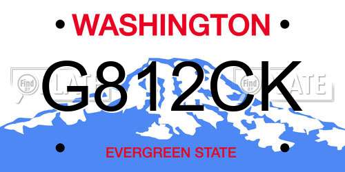 G812CK Washington License Plate