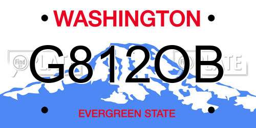 G812OB Washington License Plate
