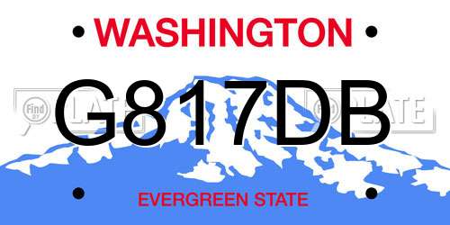 G817DB Washington License Plate
