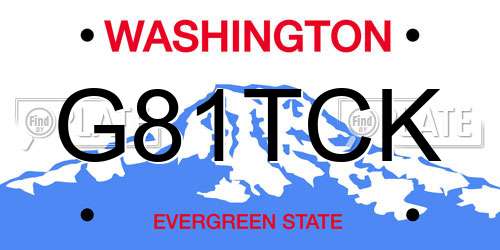 G81TCK Washington License Plate