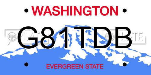 G81TDB Washington License Plate