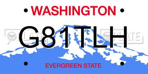 G81TLH Washington License Plate