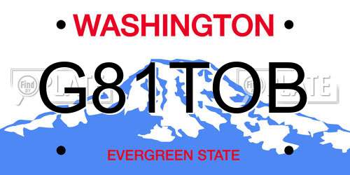 G81TOB Washington License Plate