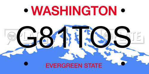 G81TOS Washington License Plate