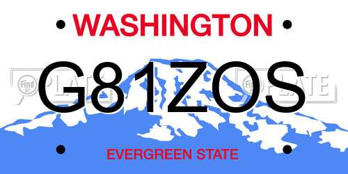 G81ZOS Washington License Plate
