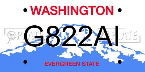 G822AI Washington License Plate