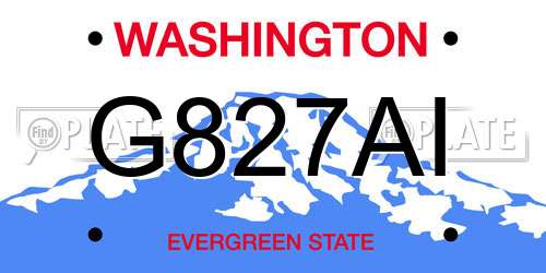 G827AI Washington License Plate