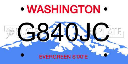 G840JC Washington License Plate