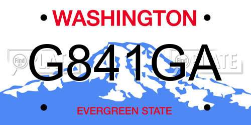 G841GA Washington License Plate