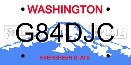 G84DJC Washington License Plate