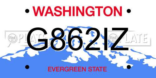 G862IZ Washington License Plate