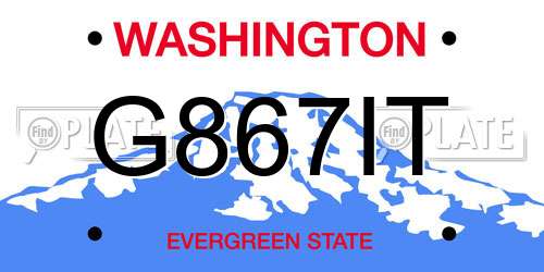 G867IT Washington License Plate