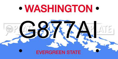 G877AI Washington License Plate
