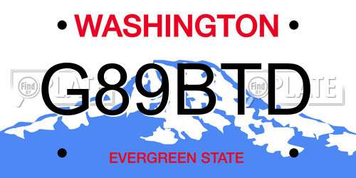 G89BTD Washington License Plate