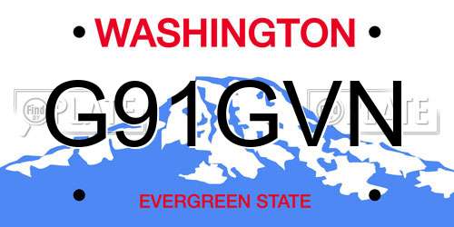 G91GVN Washington License Plate
