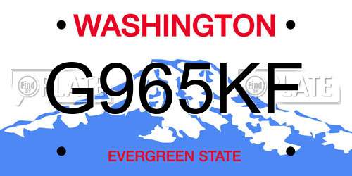 G965KF Washington License Plate