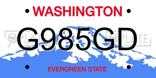 G985GD Washington License Plate