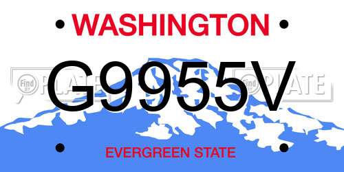 G9955V Washington License Plate