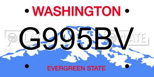 G995BV Washington License Plate