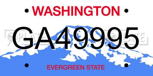 GA49995 Washington License Plate