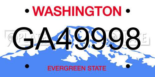 GA49998 Washington License Plate