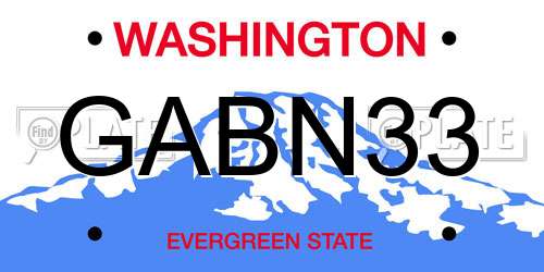 GABN33 Washington License Plate