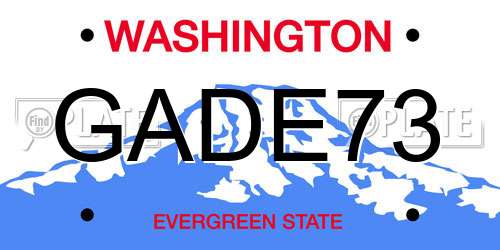 GADE73 Washington License Plate