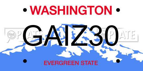 GAIZ30 Washington License Plate
