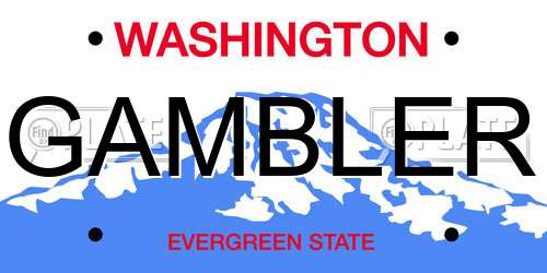 GAMBLER Washington License Plate